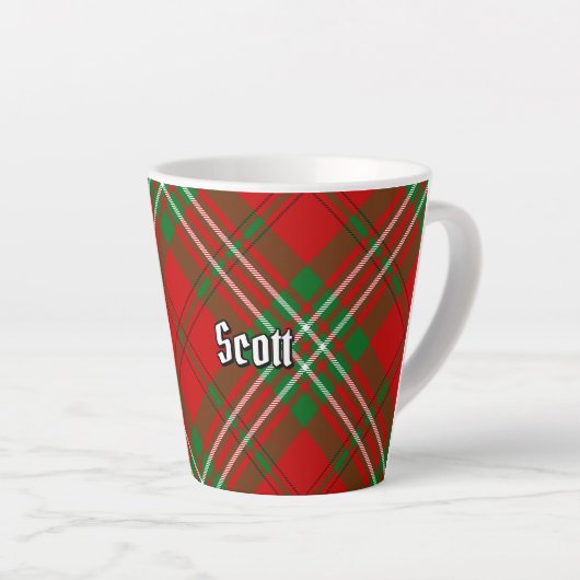 Clan Scott Red Tartan Latte Mok (Rechterhoek)