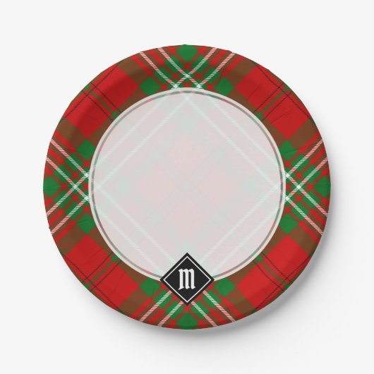 Clan Scott Red Tartan Paper Borden Papieren Bordje (Voorkant)