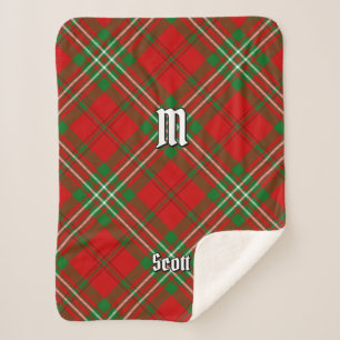 Clan Scott Red Tartan Sherpa Blanket Deken