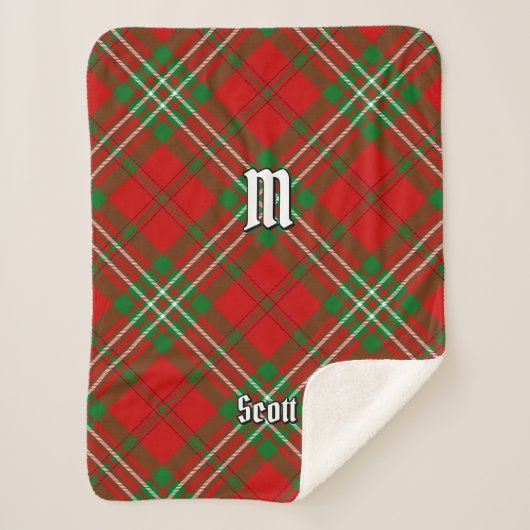 Clan Scott Red Tartan Sherpa Blanket Deken (Voorkant)