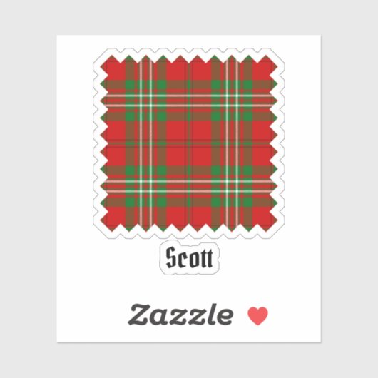 Clan Scott Red Tartan Sticker (Vel)