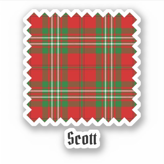 Clan Scott Red Tartan Sticker (Voorkant)