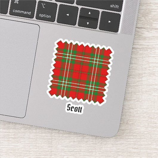 Clan Scott Red Tartan Sticker (Detail)