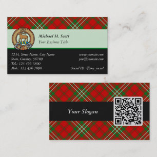 Clan Scott Red Tartan Visitekaartje