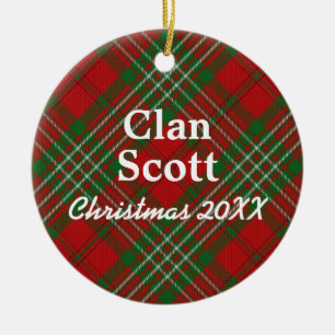 Clan Scott Scottish Tartan Keramisch Ornament