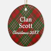 Clan Scott Scottish Tartan Keramisch Ornament (Links)