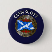 Clan Scott Tartan Knoop & Vlag Ronde Button 5,7 Cm (Voorkant)