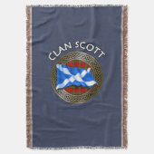 Clan Scott Tartan Knot & Flag Deken (Voorkant Verticaal)