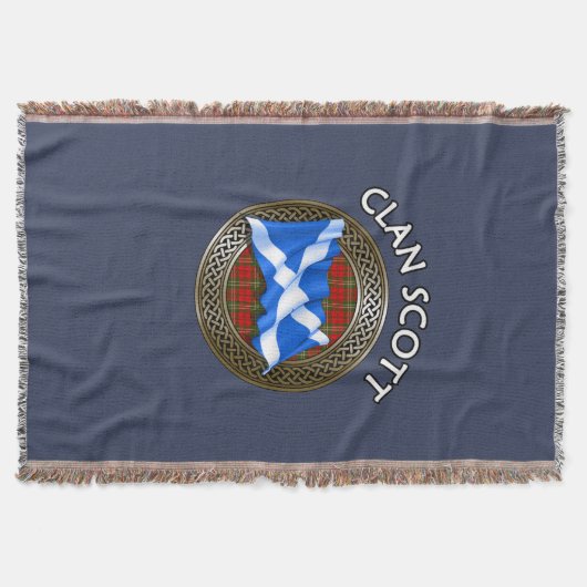 Clan Scott Tartan Knot & Flag Deken (Voorkant)