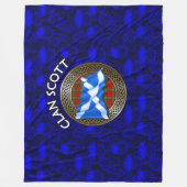 Clan Scott Tartan Knot & Flag Fleece Deken (Voorkant)