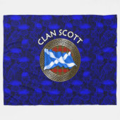 Clan Scott Tartan Knot & Flag Fleece Deken (Voorkant (Horizontaal))