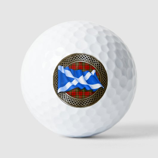 Clan Scott Tartan Knot & Flag Golfballen (Voorkant)