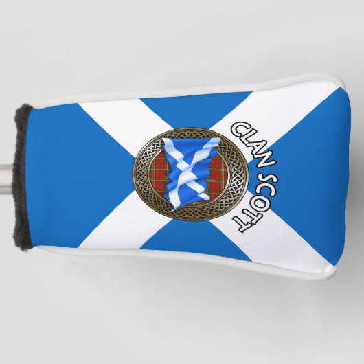 Clan Scott Tartan Knot & Flag Golfheadcover (Voorkant)