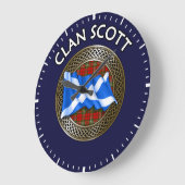 Clan Scott Tartan Knot & Flag Grote Klok (Hoek)