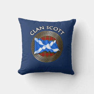Clan Scott Tartan Knot & Flag Kussen