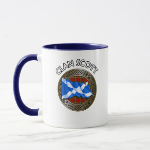 Clan Scott Tartan Knot & Flag Mok