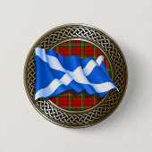 Clan Scott Tartan Knot & Flag Ronde Button 5,7 Cm (Voorkant)
