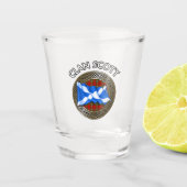 Clan Scott Tartan Knot & Flag Shot Glas (Voorkant)