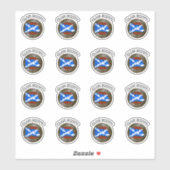 Clan Scott Tartan Knot & Flag Sticker (Vel)