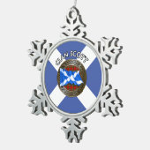 Clan Scott Tartan Knot & Flag Tin Sneeuwvlok Ornament (Rechts)