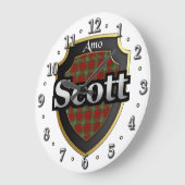 Clan Scott Tartan Scottish Dream Clock Grote Klok (Hoek)
