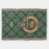 Clan Scott Wapen over groene tartan Deken (Voorkant)