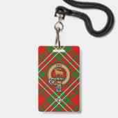 Clan Scott Wapen over Rode Tartan Badge (Voorzijde met lanyard)
