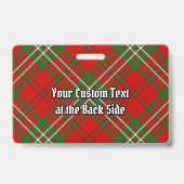 Clan Scott Wapen over Rode Tartan Badge (Achterkant)