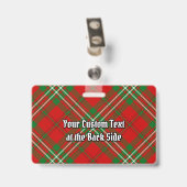 Clan Scott Wapen over Rode Tartan Badge (Achterkant met clip)