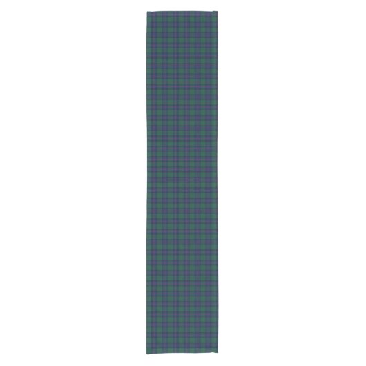 Clan Shaw Green en Royal Blue Schotse Tartan Korte Tafelloper (Voorkant)