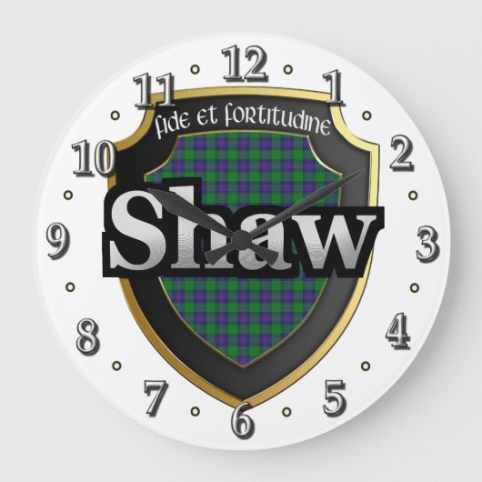 Clan Shaw Tartan Scottish Dream Clock Grote Klok (Voorkant)
