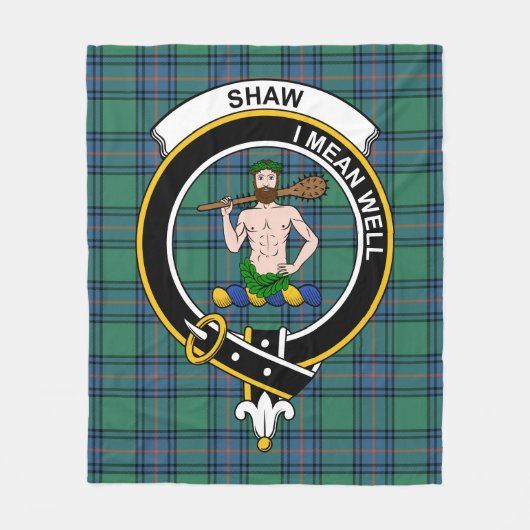 Clan Shaw van Sauchie Ancient Tartan Pset Fleece Deken (Voorkant)
