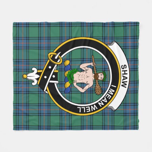 Clan Shaw van Sauchie Ancient Tartan Pset Fleece Deken (Voorkant (Horizontaal))