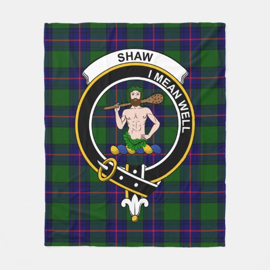 Clan Shaw van Sauchie Modern Tartan Pset Fleece Deken (Voorkant)