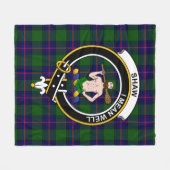 Clan Shaw van Sauchie Modern Tartan Pset Fleece Deken (Voorkant (Horizontaal))