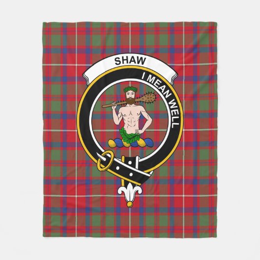 Clan Shaw van Sauchie Red Modern Tartan Pset Fleece Deken (Voorkant)