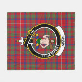 Clan Shaw van Sauchie Red Modern Tartan Pset Fleece Deken (Voorkant (Horizontaal))