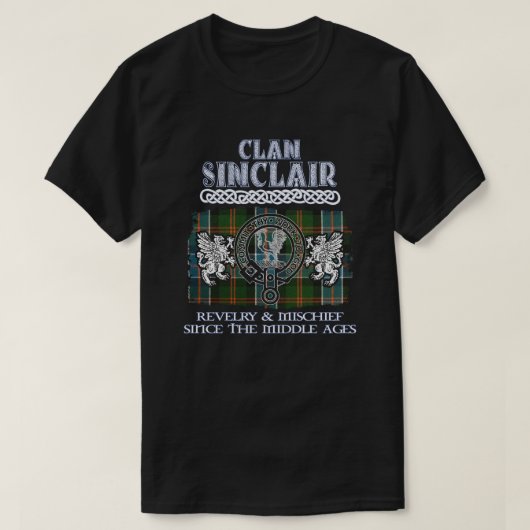 Clan Sinclair 3 kuif Schotse clans Schotse surn T-shirt (Design voorkant)