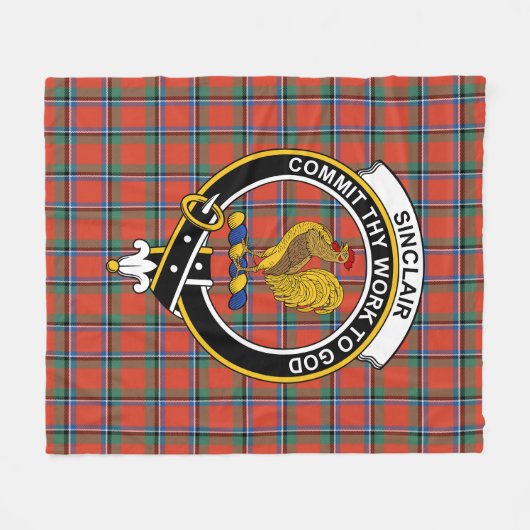 Clan Sinclair Ancient Tartan Plaid Fleece Deken (Voorkant (Horizontaal))