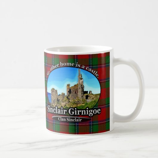 Clan Sinclair Castle Sinclair Girnigoe Tartan Koffiemok (Rechts)