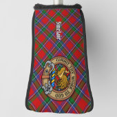 Clan Sinclair Crest boven Tartan Golfheadcover (Draai 90)