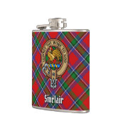 Clan Sinclair Crest boven Tartan Heupfles (Links)