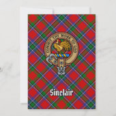 Clan Sinclair Crest boven Tartan Kaart (Achterkant)