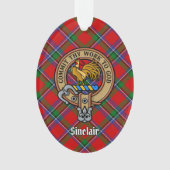 Clan Sinclair Crest boven Tartan Ornament (voorkant)