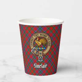 Clan Sinclair Crest boven Tartan Papieren Bekers