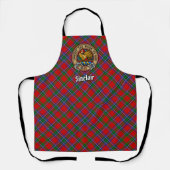 Clan Sinclair Crest boven Tartan Schort (Voorkant)