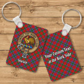 Clan Sinclair Crest boven Tartan Sleutelhanger