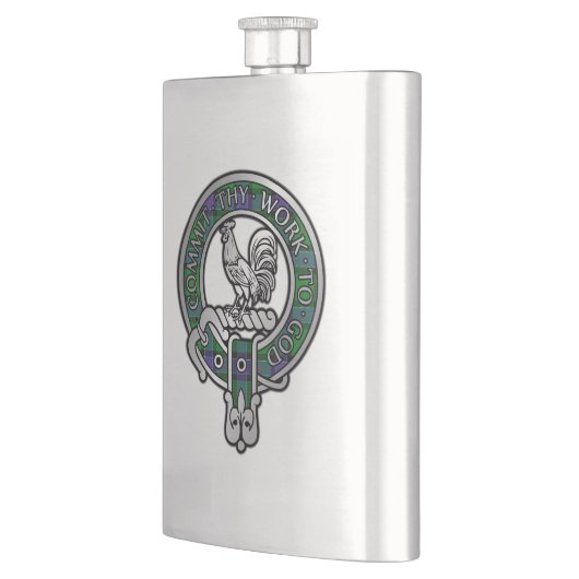 Clan Sinclair Crest & Hunting Tartan Flask Flacon (Links)