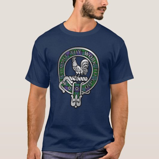 Clan Sinclair Crest & Hunting Tartan T-Shirt (Voorkant)