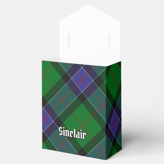 Clan Sinclair Crest over de jacht op Tartan Bedankdoosjes (Geopend)